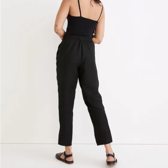 Madewell Linen-Blend Track Trousers in Black | size Medium - Picture 10 of 11
